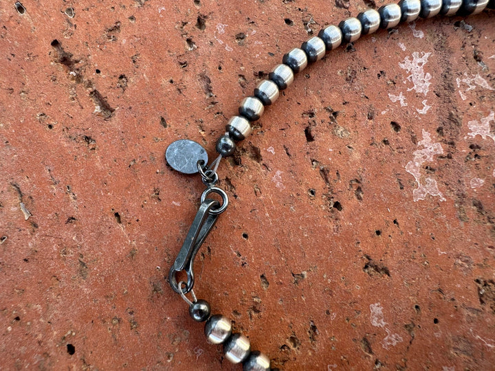 Handcrafted Sterling Silver Pearl 4-12mm Beaded 20” Lariat Necklace