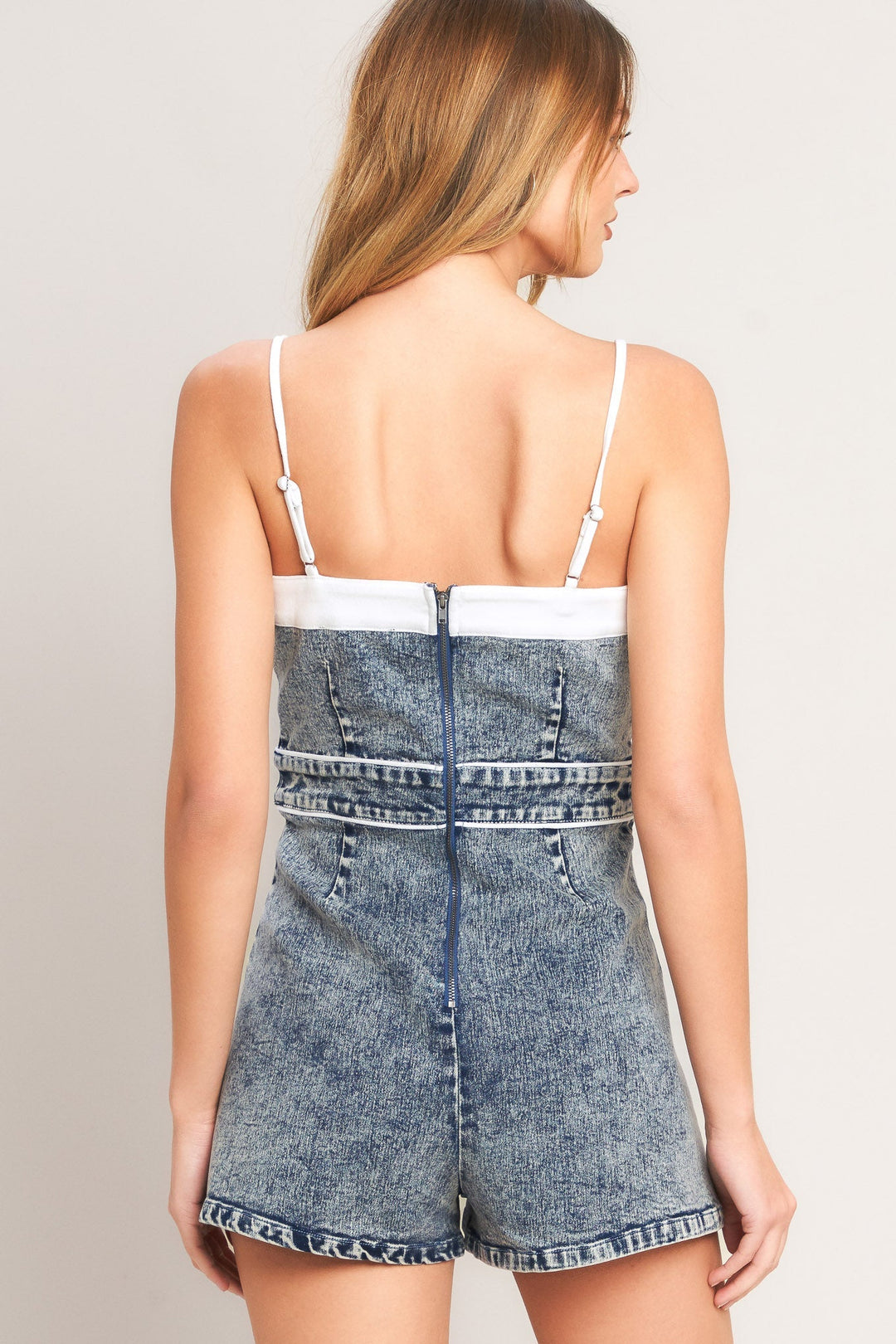 Weekend In Denim Romper Flying Tomato