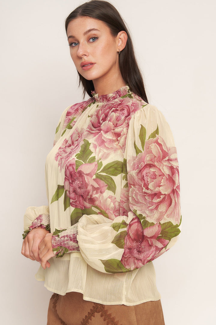 Romantic Heritage Woven Top Flying Tomato