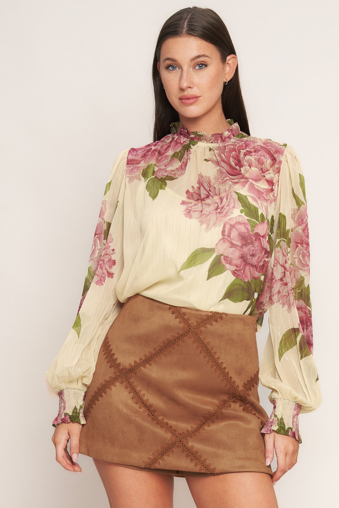 Romantic Heritage Woven Top Flying Tomato