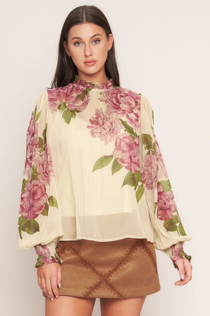 Romantic Heritage Woven Top Flying Tomato