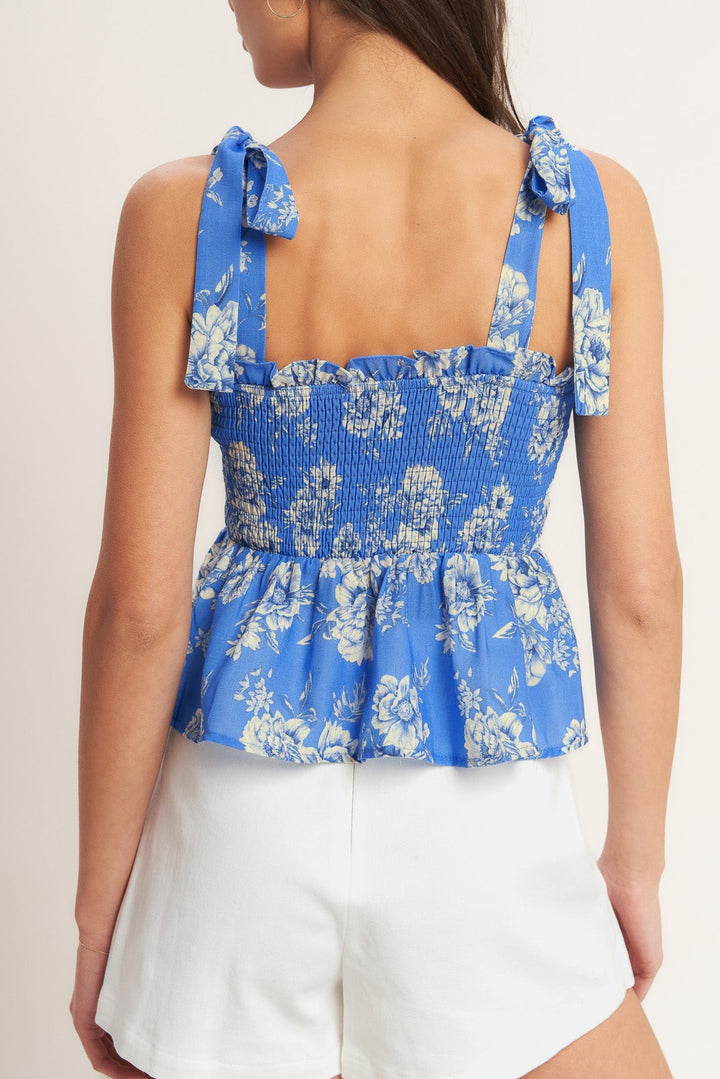 Romantic Blue Palette Woven Top