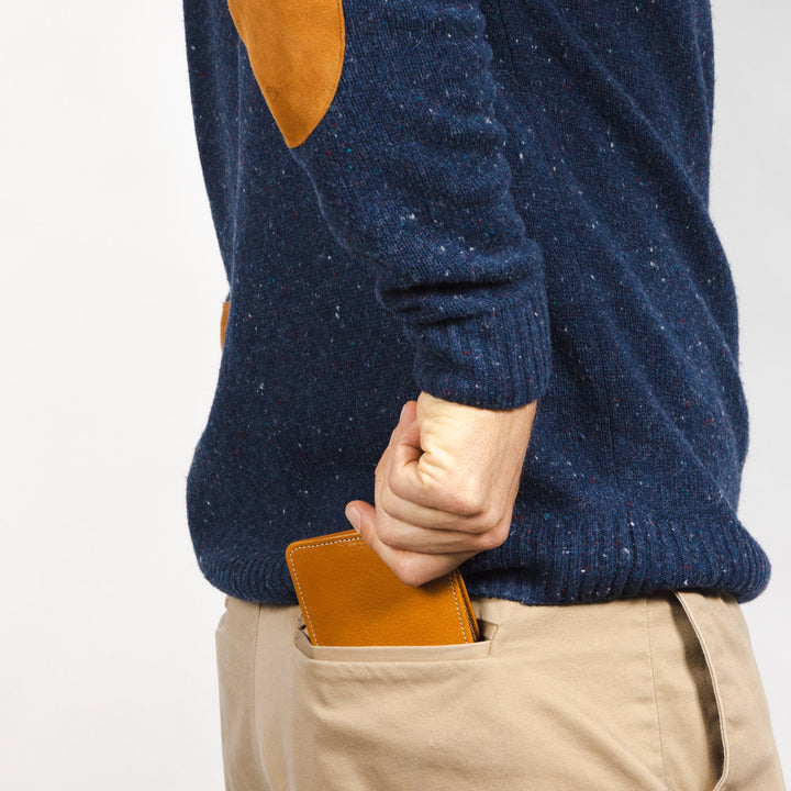 Large Leather Billfold Wallet with RFID protection - Natural