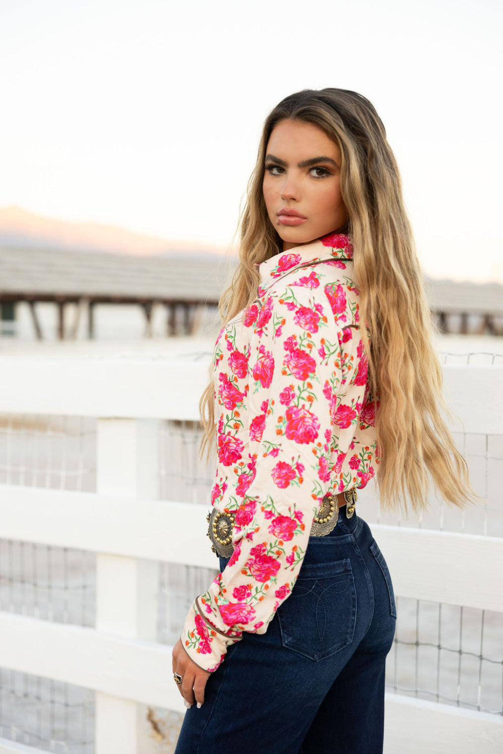 RQ Wild Rose Button Up Rodeo Quincy