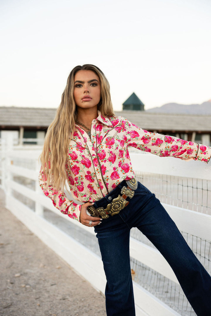 RQ Wild Rose Button Up Rodeo Quincy