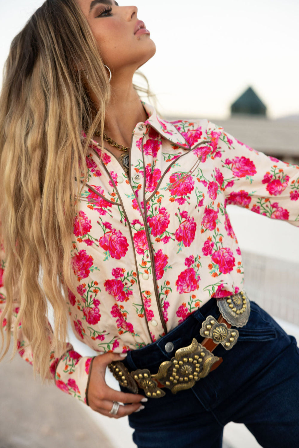 RQ Wild Rose Button Up Rodeo Quincy