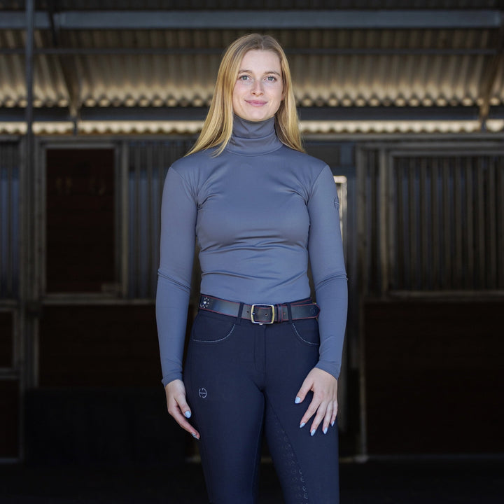 Jill - Long Sleeve Activewear Turtleneck Riding Shirt