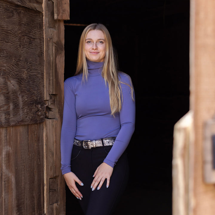 Jill - Long Sleeve Activewear Turtleneck Riding Shirt