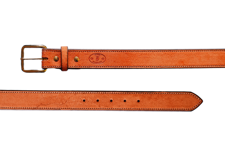 Mahogany Roughout Leather Belt Texas Saddlery