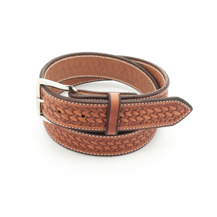 Natural Basket Leather Belt