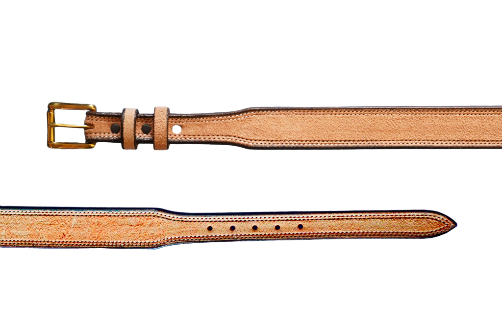 Natural Roughout Tapered Leather Belt