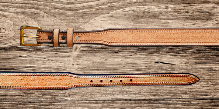 Natural Roughout Tapered Leather Belt