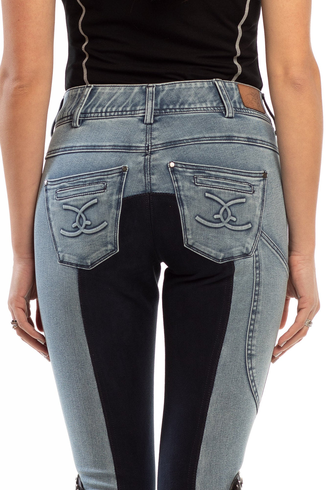 Goode Rider Equestrian Jean - Full Seat with Cell Phone Pocket | 4-way stretch - Faded Blue