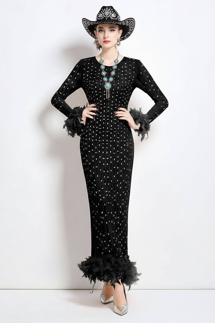 Whiskey & Feathers Maxi Dress