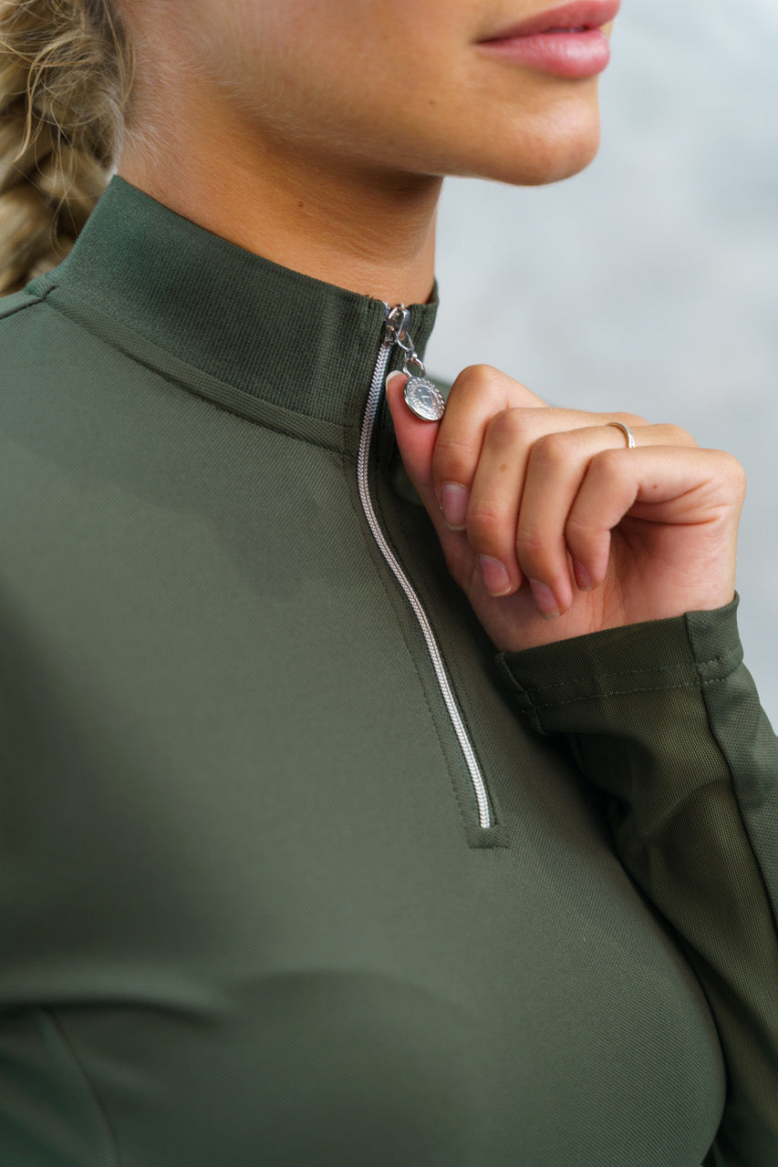 Harcour USA Pacific Womans Quarter Zip Technical Polo - Schooling Top Harcour USA