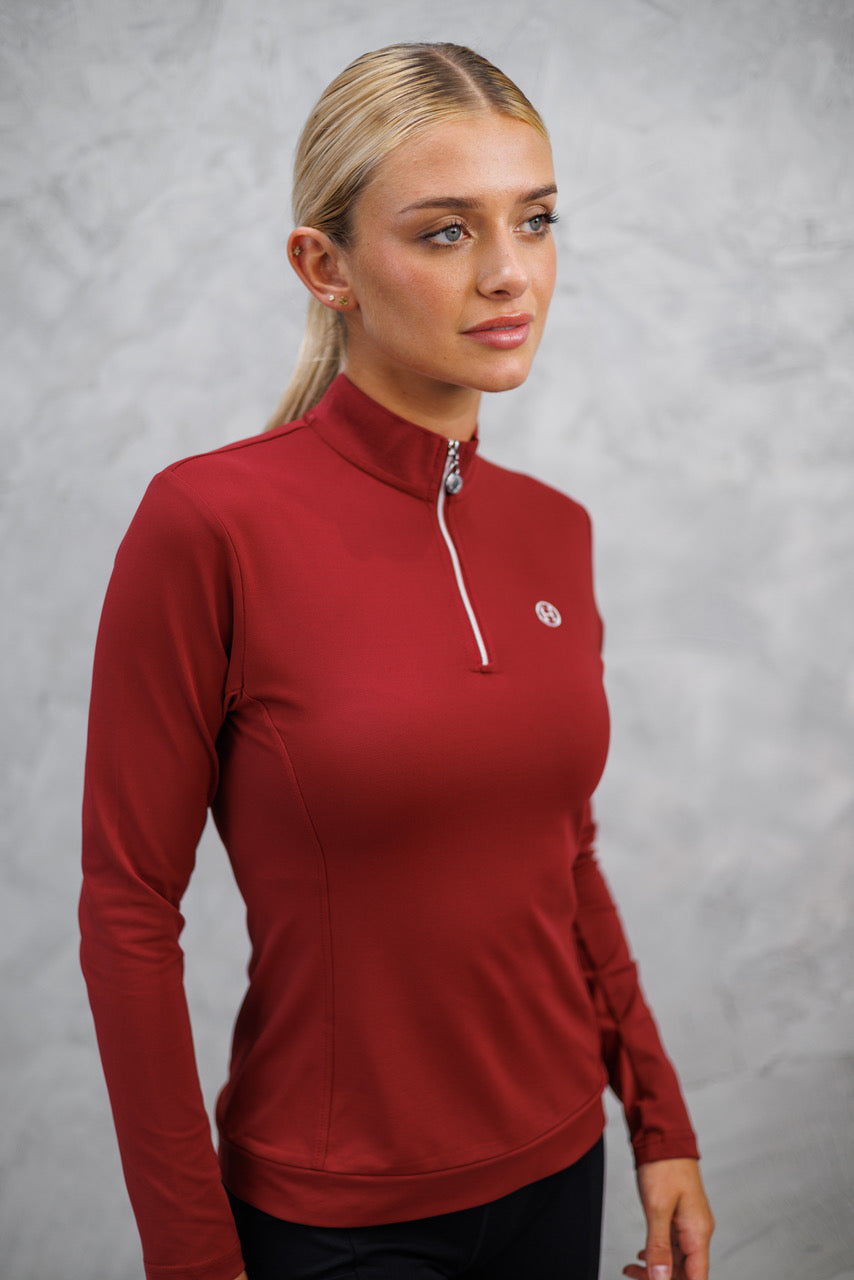 Harcour USA Pacific Womans Quarter Zip Technical Polo - Schooling Top Harcour USA