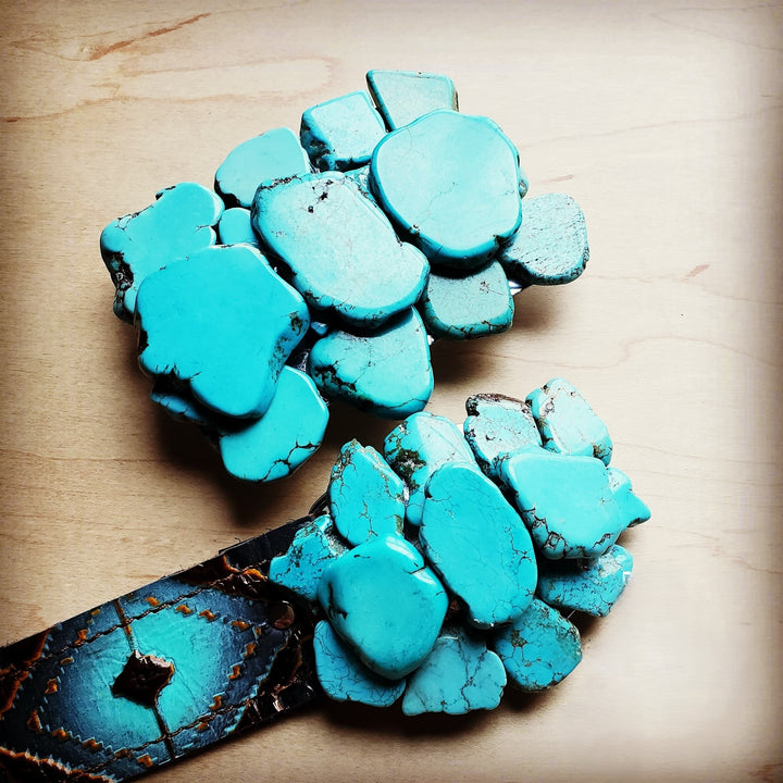 Large Turquoise Slab Belt Buckle