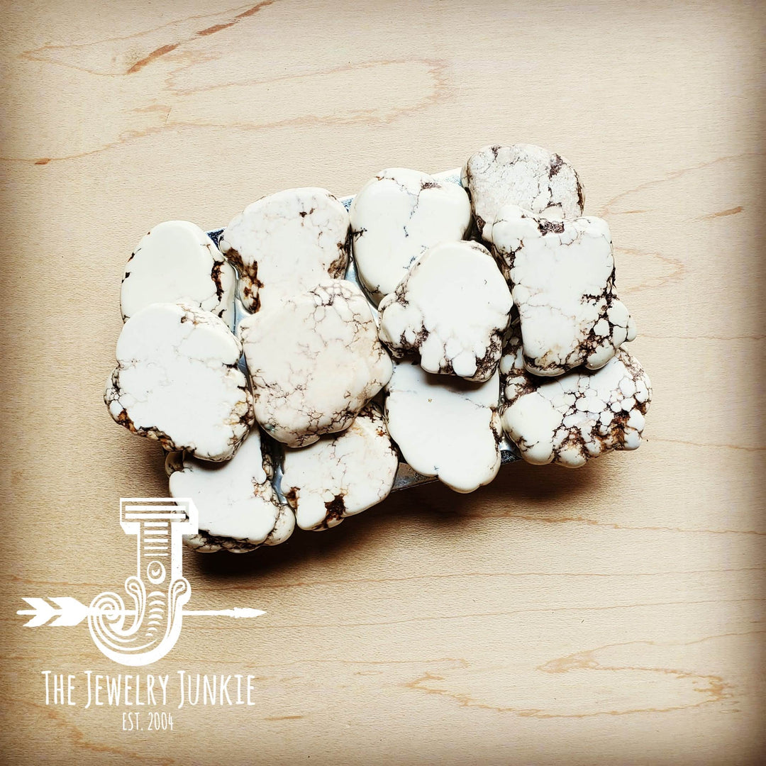 White Turquoise Slab Belt Buckle-Large The Jewelry Junkie