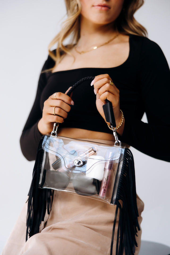 Clear Fringe Crossbody
