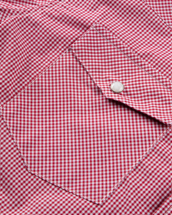 Red Check Pima Cotton Men’s Pearl Snap Shirt