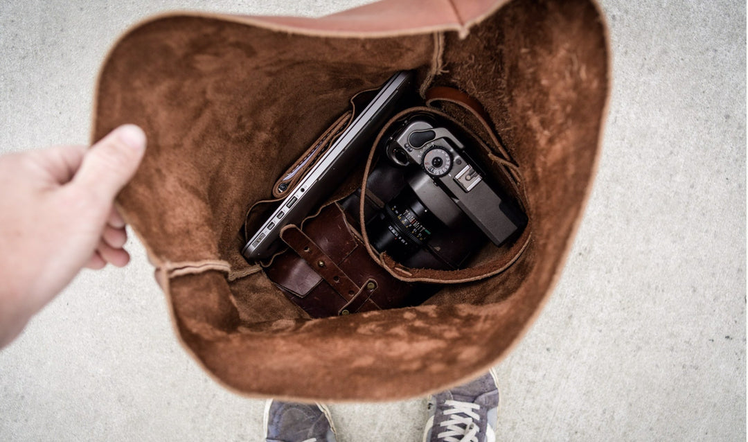 Leather Rolltop Backpack