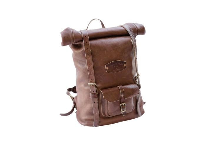 Leather Rolltop Backpack