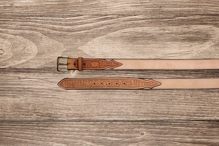 Kid's Saddle Tan Spider Combo Leather Belt