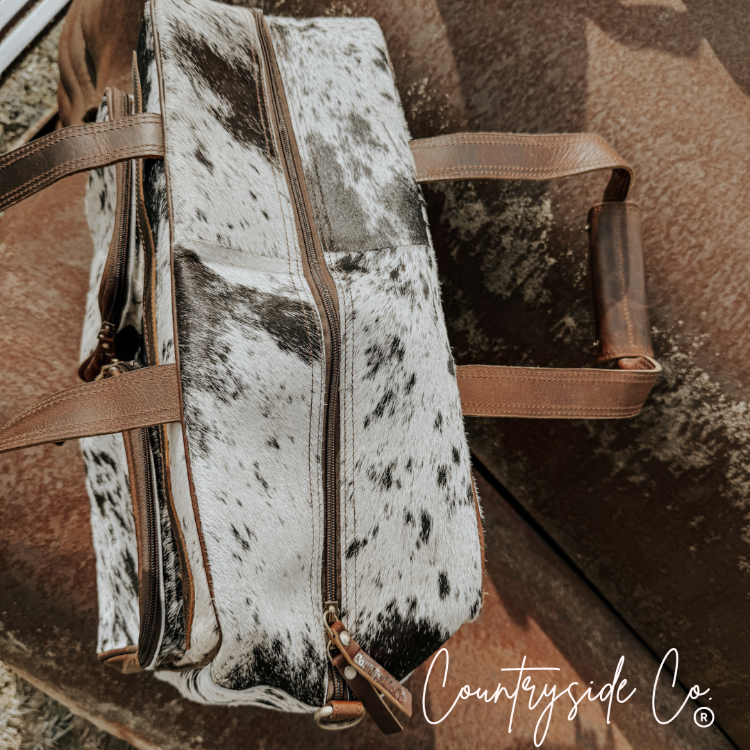 Saddlemen Carry All Cowhide Duffle Travel Bag