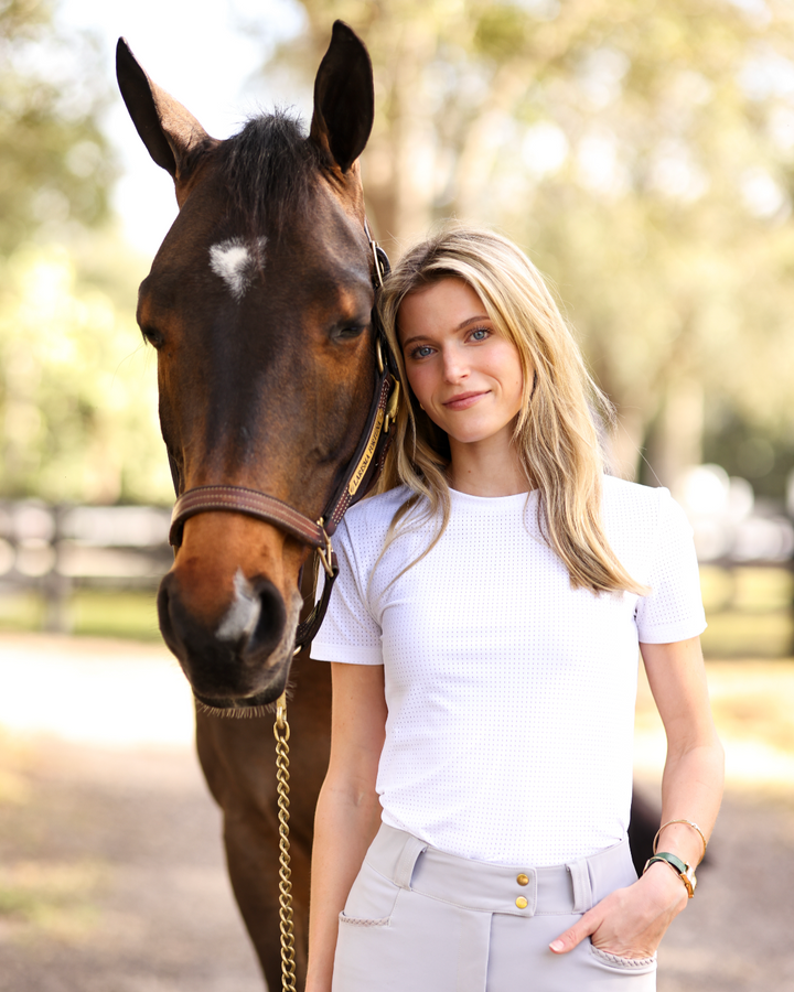 Equisite Hallie Perforated Short Sleeve Riding Shirt