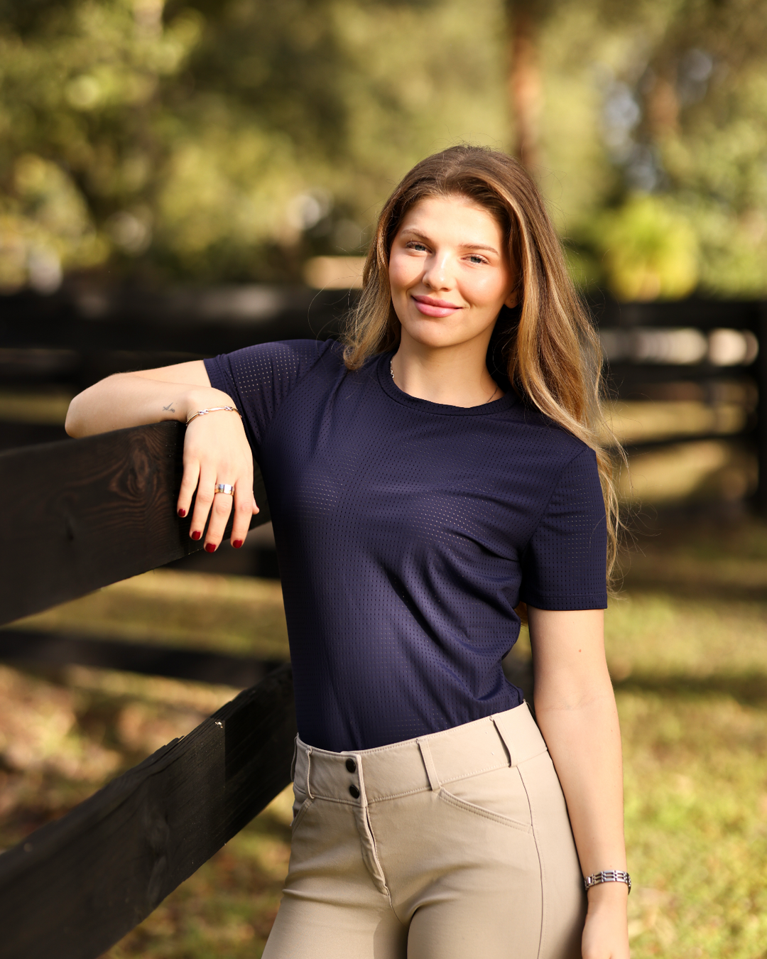 Equisite Hallie Perforated Short Sleeve Riding Shirt