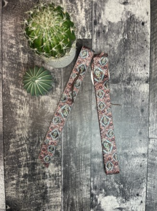 Tooled Cactus Nylon Latigo and Off Billet Set