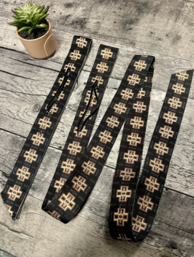 Black Round Up Nylon Latigo and Off Billet Set