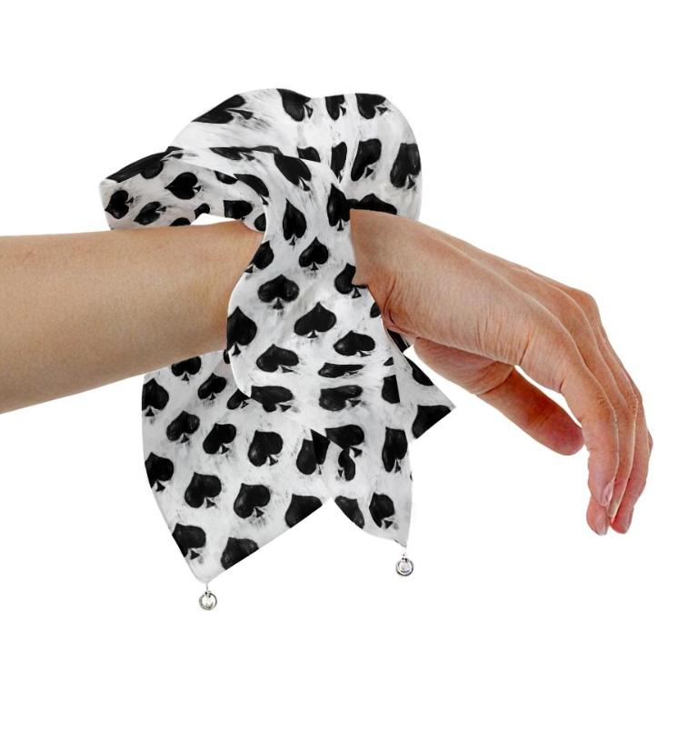Smokin Spades Satin Pearl Hair Tie Neon Spur