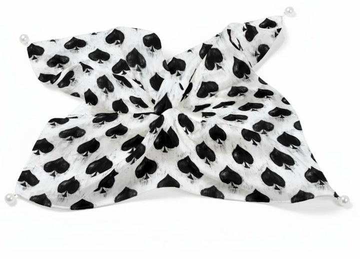 Smokin Spades Satin Pearl Hair Tie Neon Spur