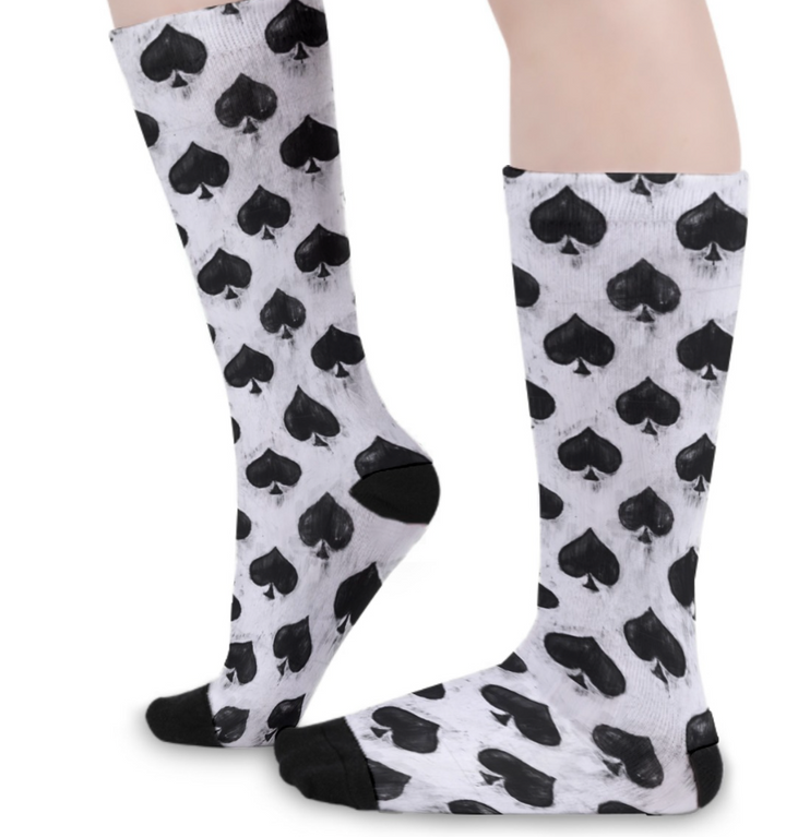 Smokin Spades Boot Socks Neon Spur