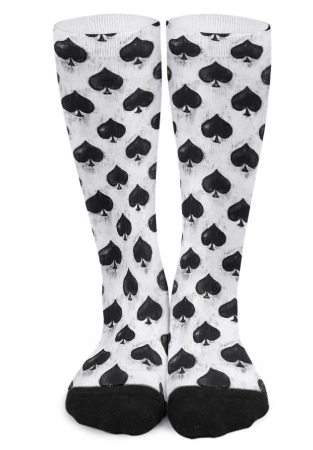 Smokin Spades Boot Socks Neon Spur