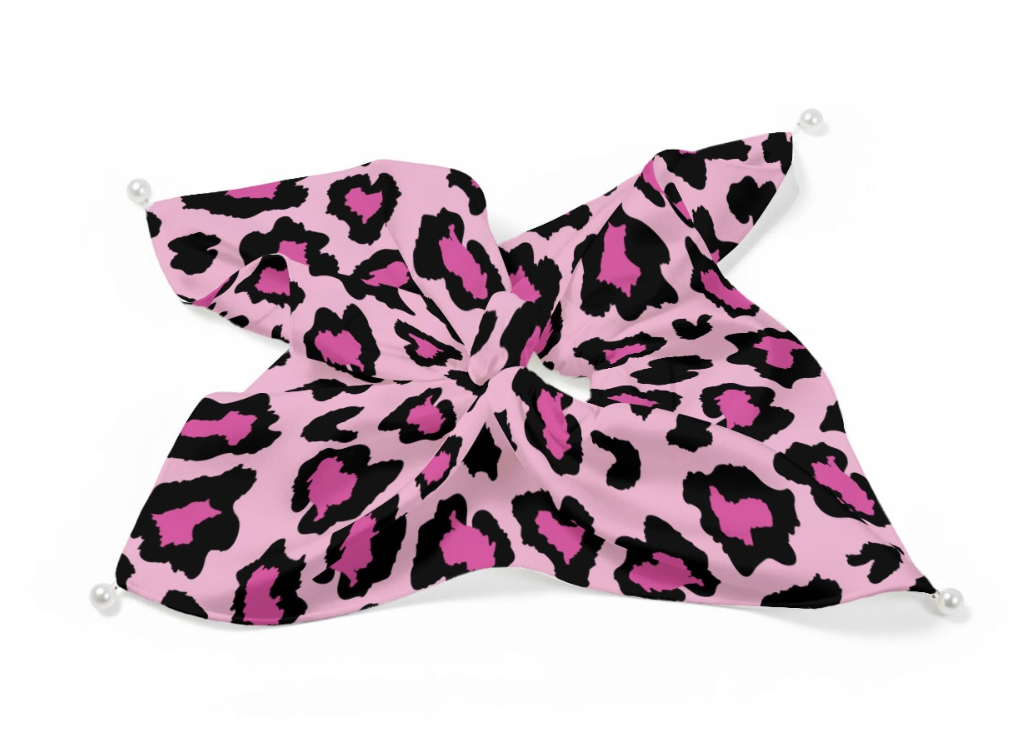 Catty Cowgirl Pearl Hair Tie Neon Spur