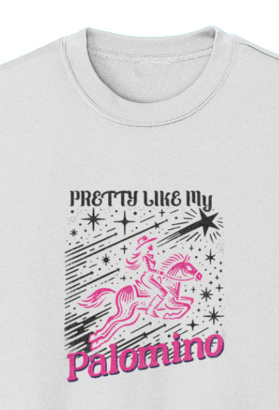Pretty Like My Palomino Girls Sport-Tek Moisture-Wicking Long Sleeve Tee