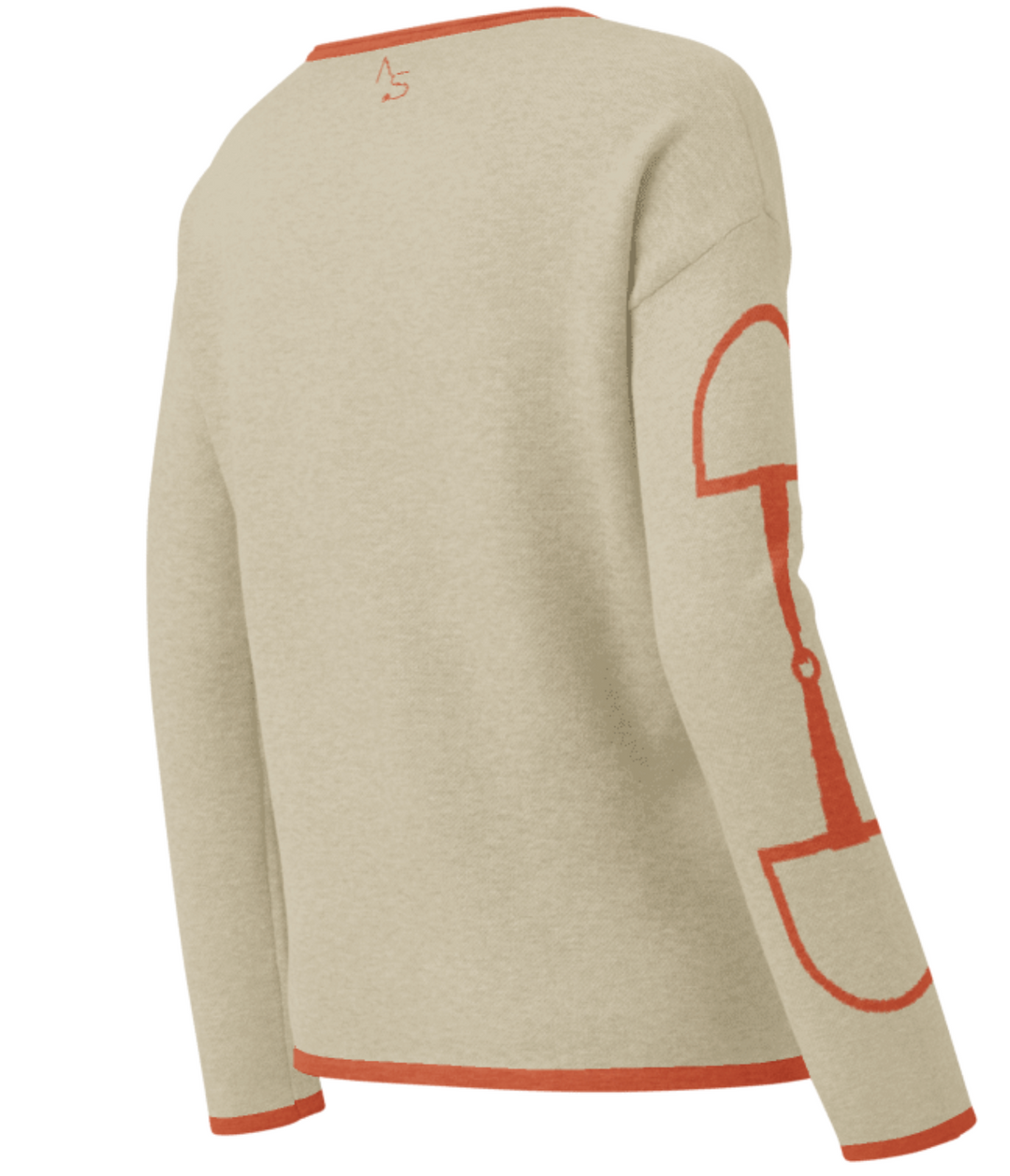 Neon Spur Snaffle Bit Crew-Neck Sweater -Tan