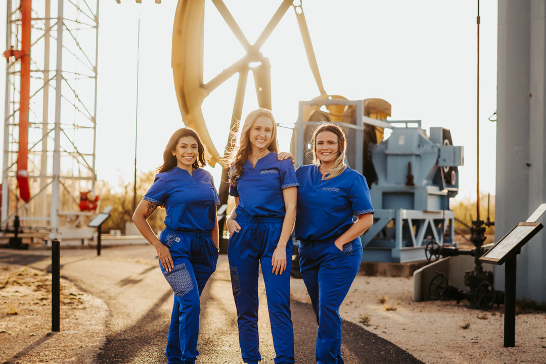 Royal Blue Aztec Scrub Pants
