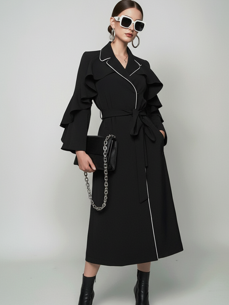 Tribeca Ruffle Long Coat BYMANYC ® New York