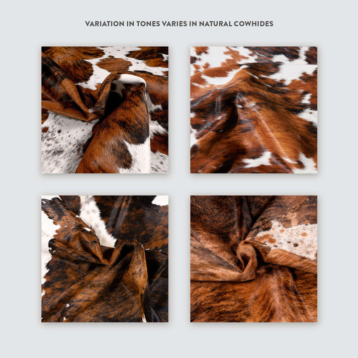 Tricolor Brazilian Cowhide Rug: Large