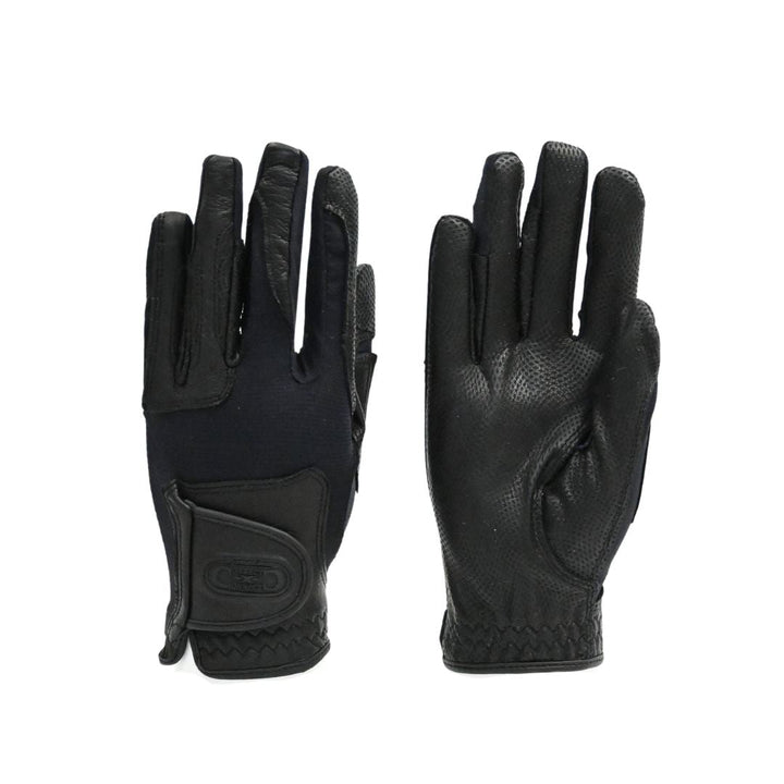 Tackified Copper Tech™️ Leather Premium Riding Glove -Black
