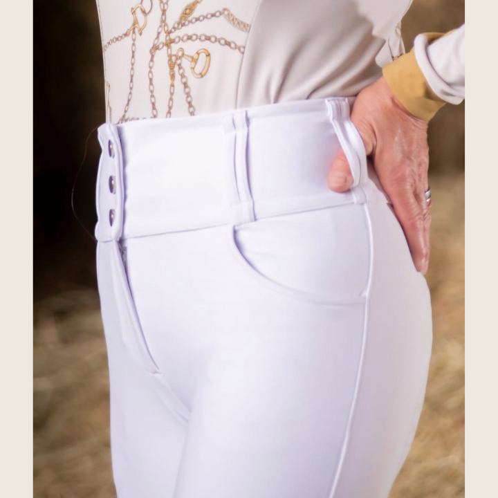White Bridle Chain Silicone Grip Show Breeches