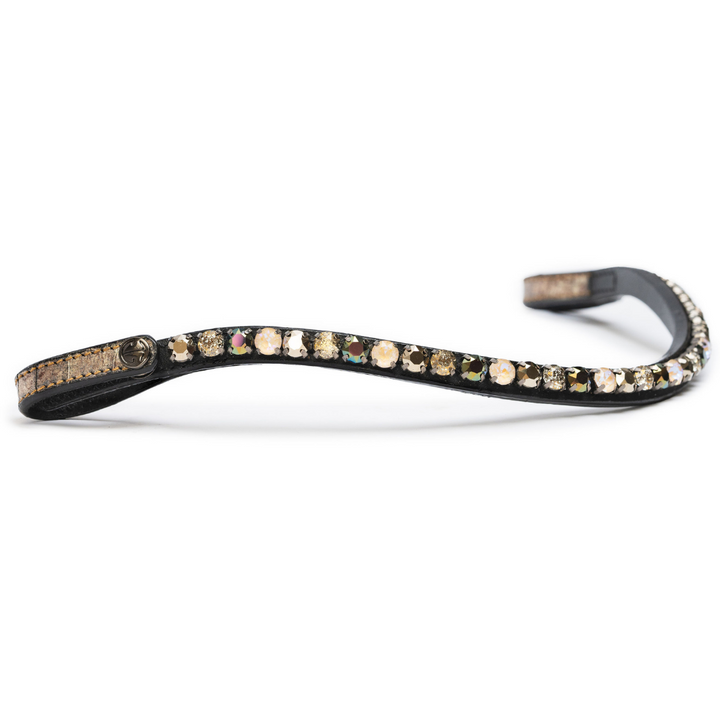Crystal Slimline Browband with Snaps -Azteca