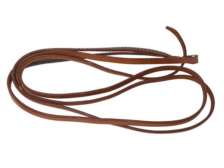 Western Split Reins with Turquoise Buckstitching