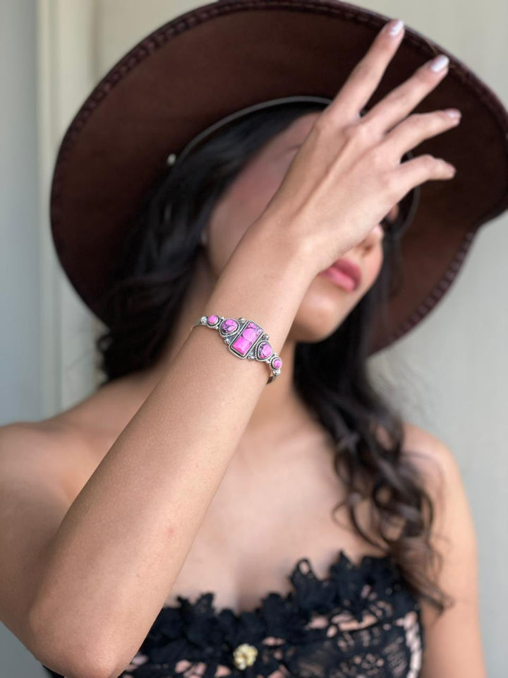 Handmade Sterling Silver Cherry Blossom Cuff Bracelet