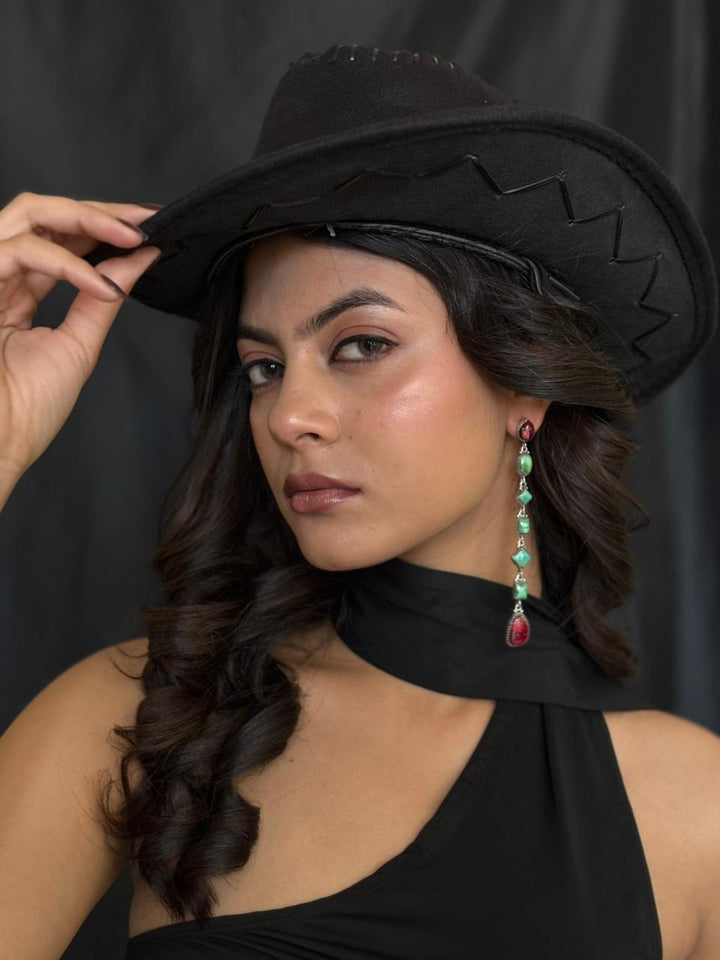 Handmade Sterling Silver Dahlia Rose with Emerald Valley Turquoise Post Earrings