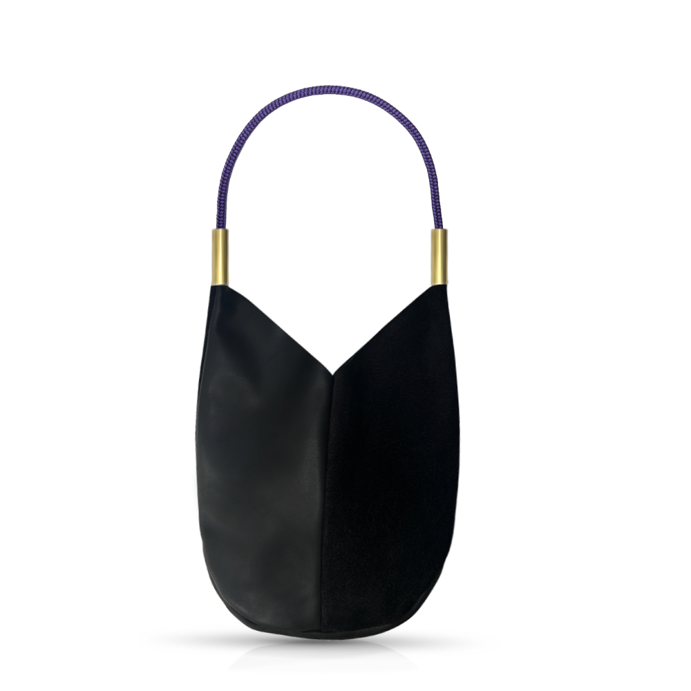 Mermaid Purse -Black Leather