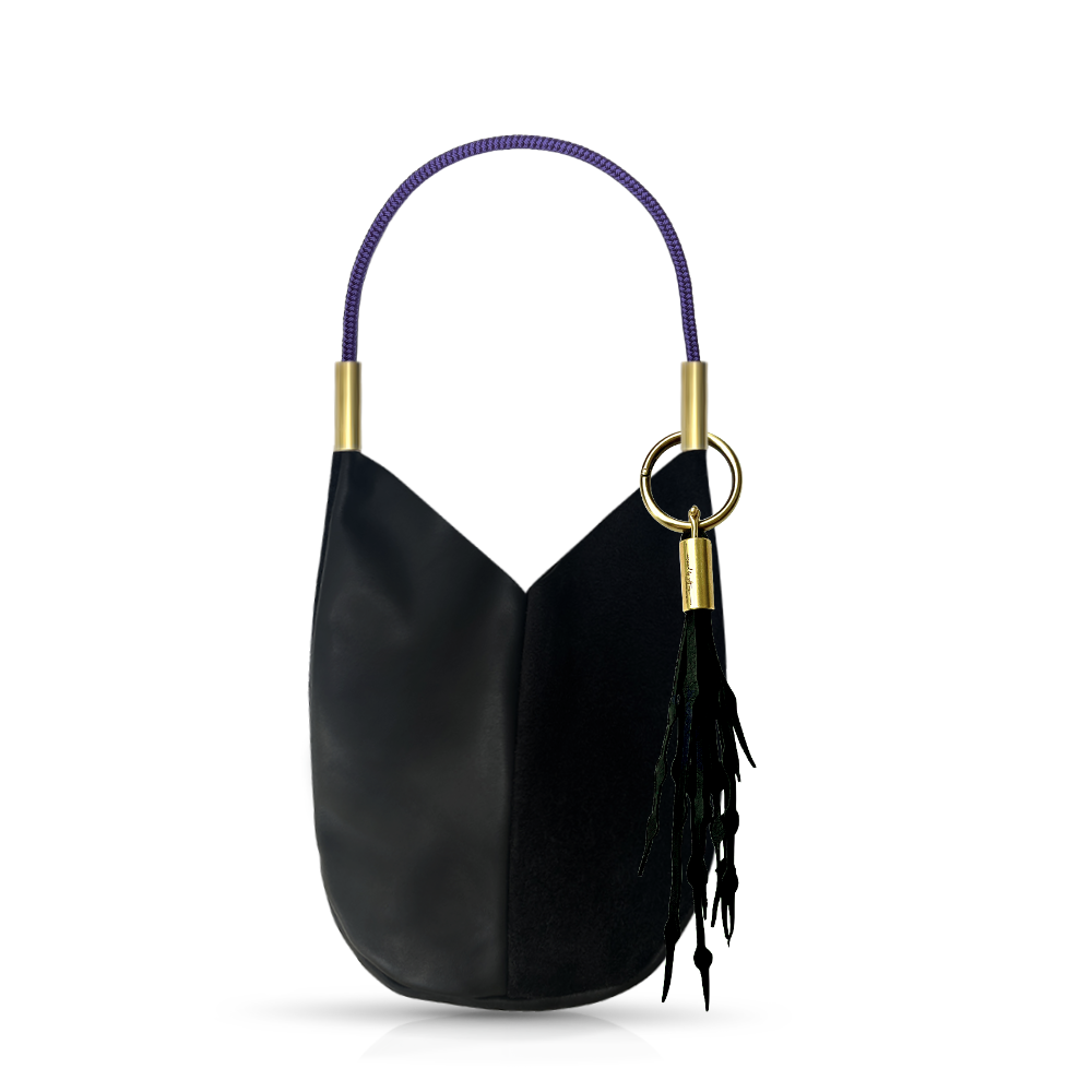 Mermaid Purse -Black Leather
